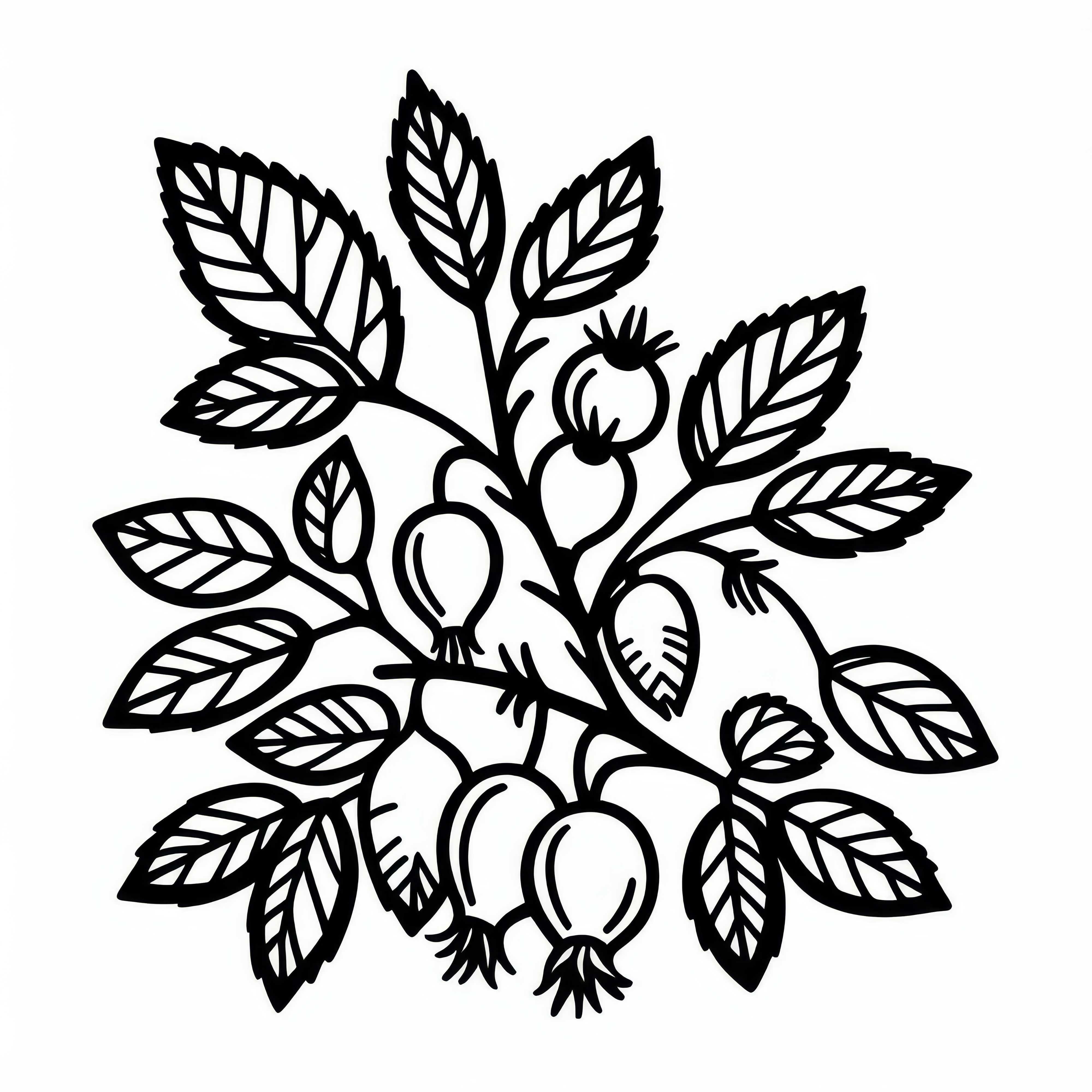 Free Rose Hip Coloring Page