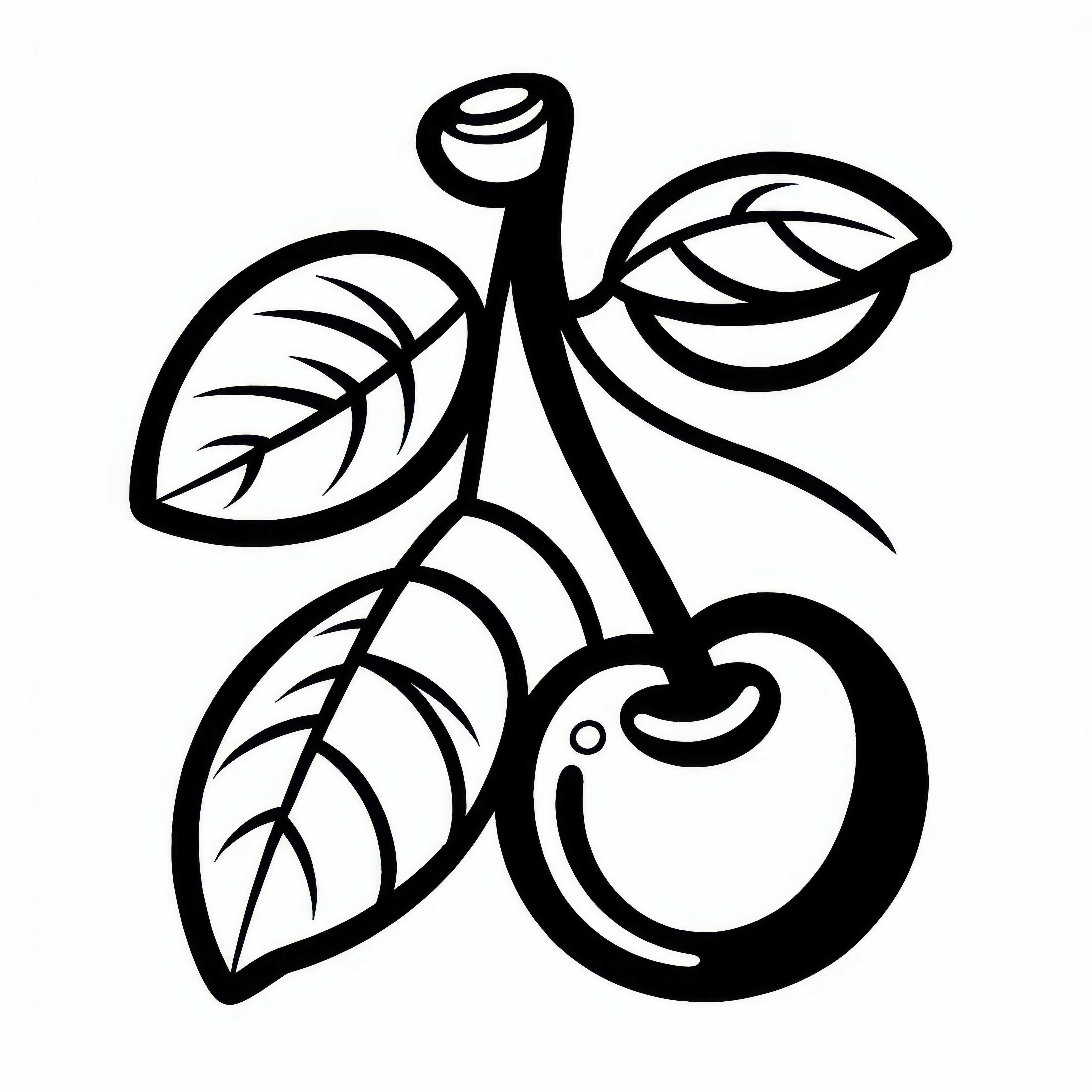 Cherry Coloring Page Simple Free
