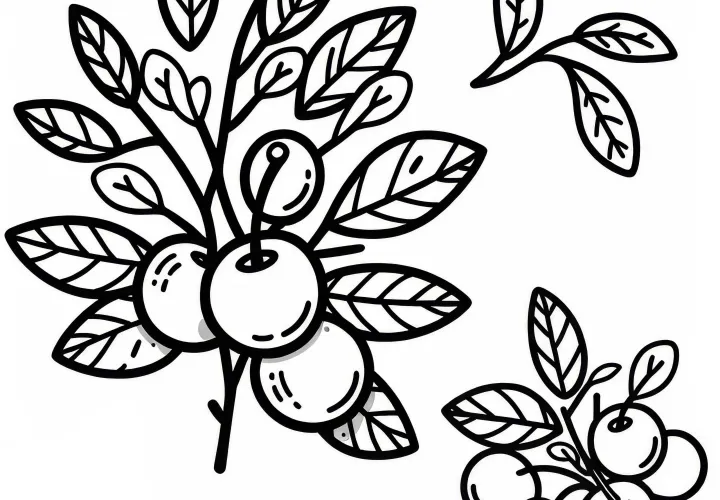 Cornel cherry coloring page for free