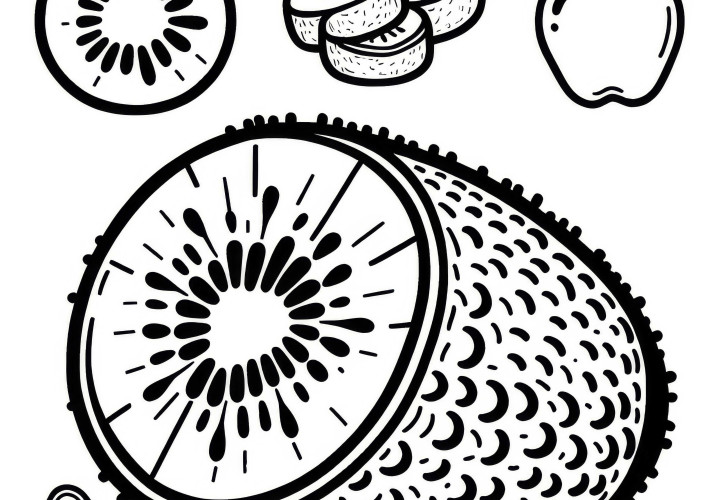 Free Kiwi Coloring Page