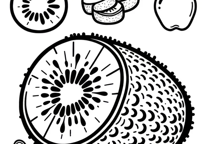 Free Kiwi Coloring Page