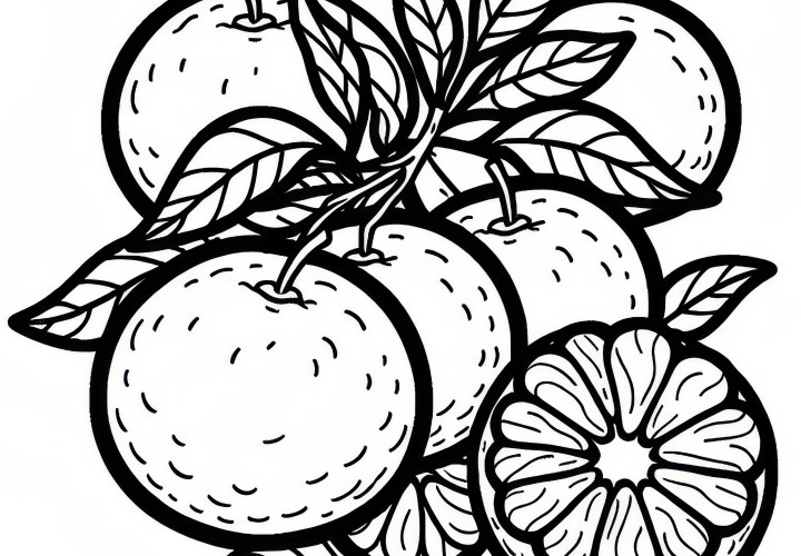 Free Mandarin Coloring Page to Color and Download