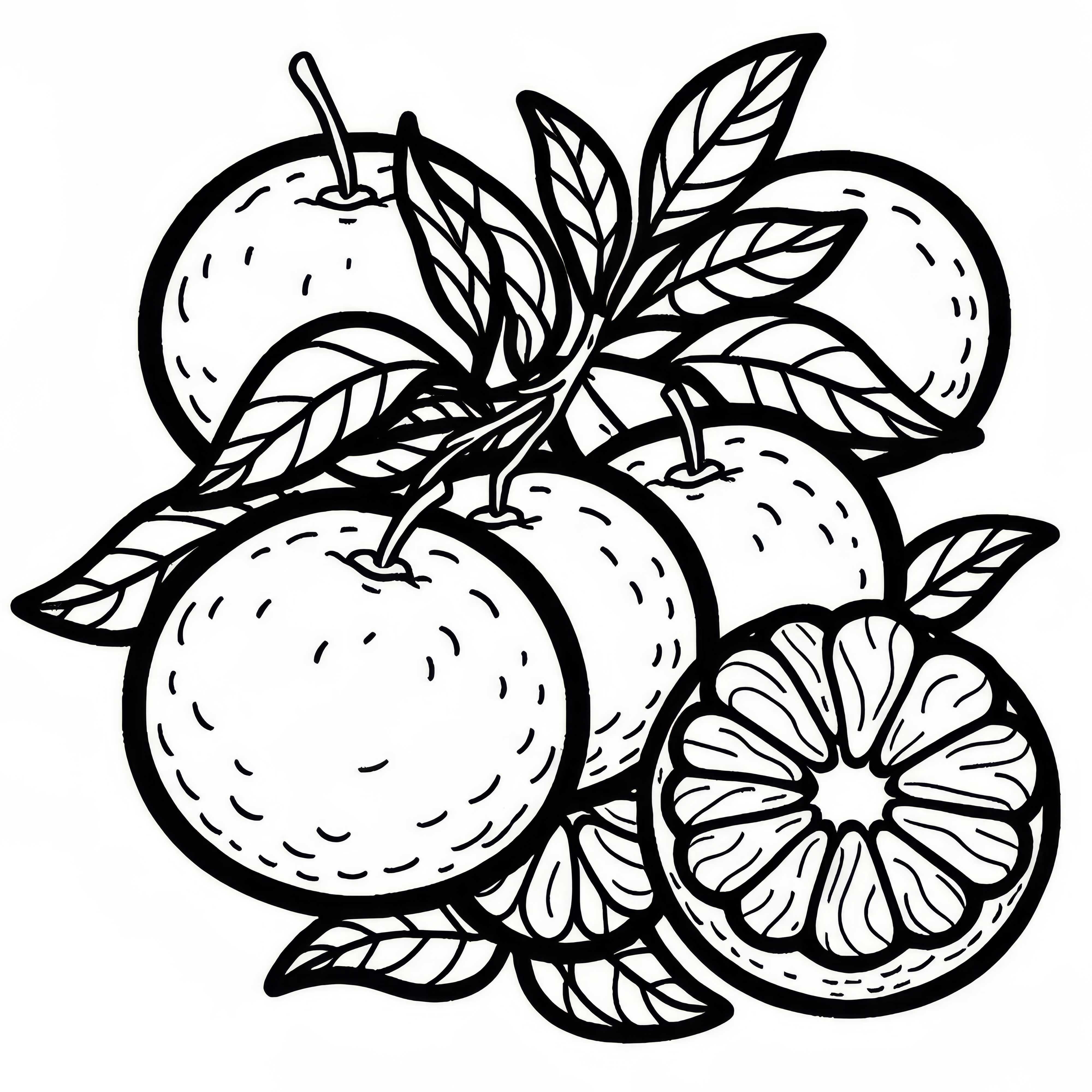 Mandarin Coloring Template Free for Coloring and Downloading