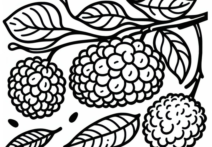 Lychee Coloring Page Free