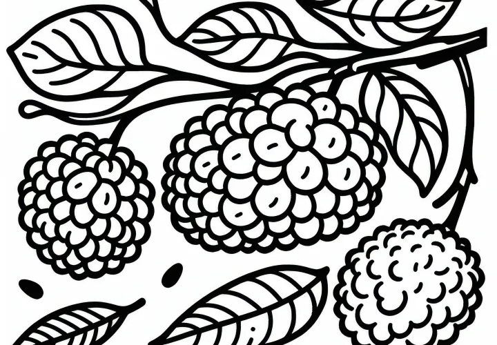 Lychee Coloring Page Free