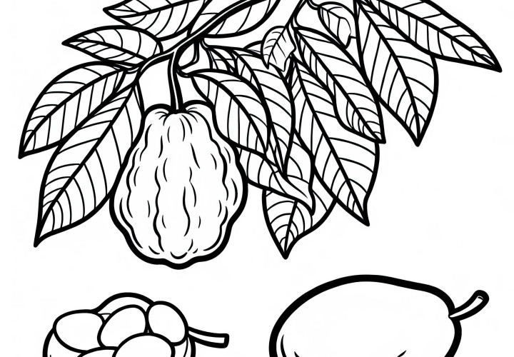 Download free Mamey Sapote coloring page and color online