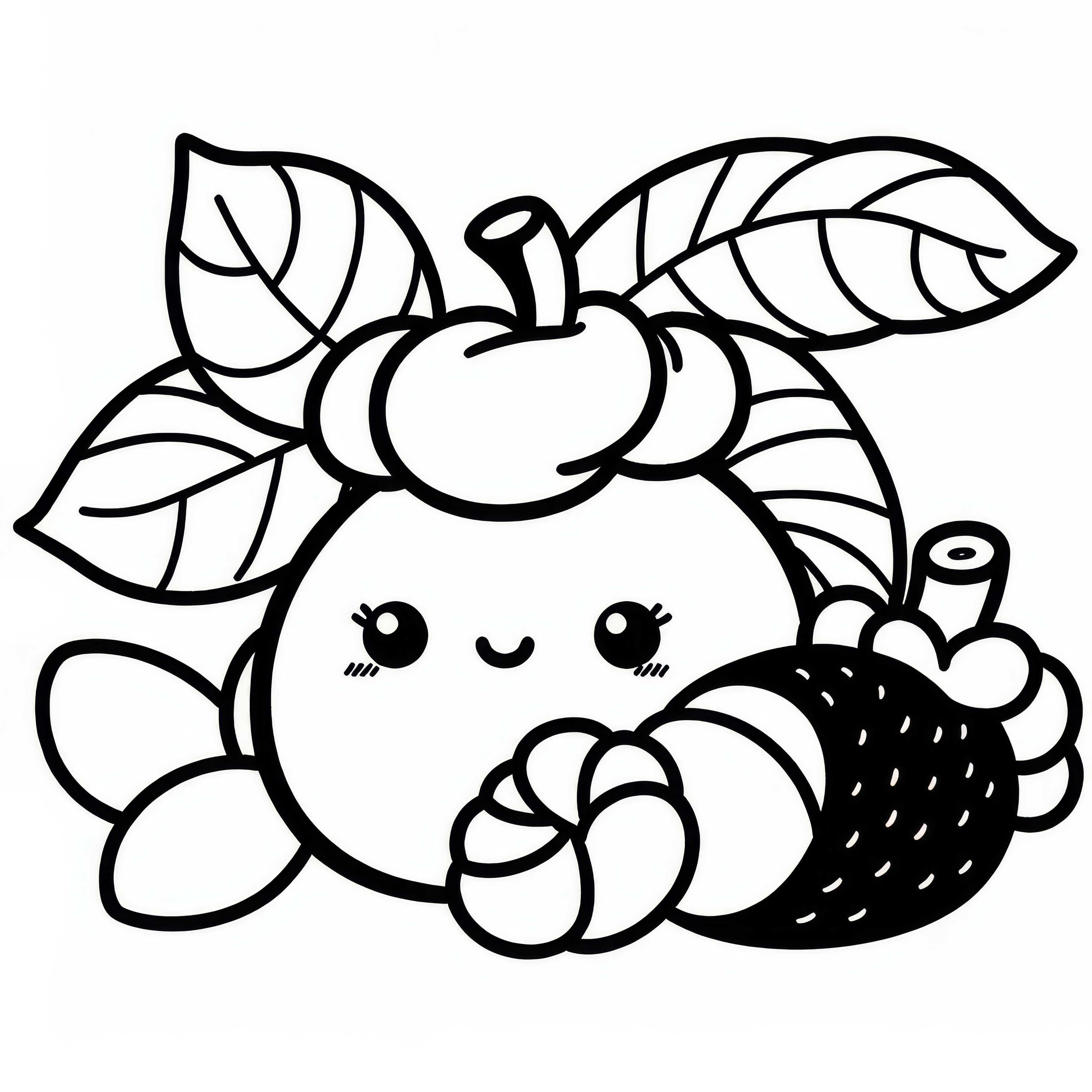 Mangosteen Coloring Page Simple Free Download and Color