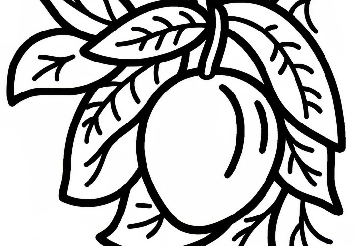 Mango Coloring Page Simple Free