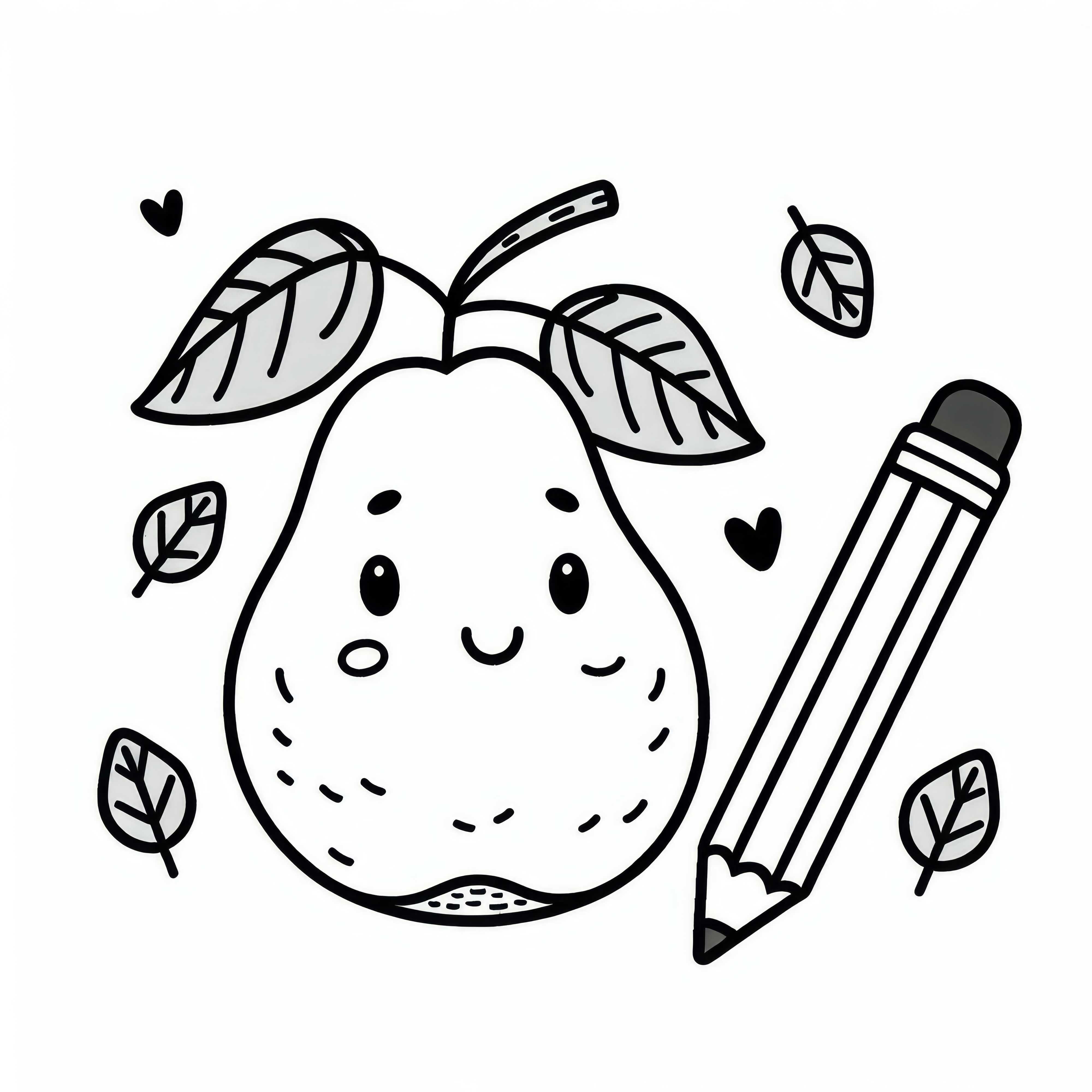 Nashi Pear Coloring Page Simple Free