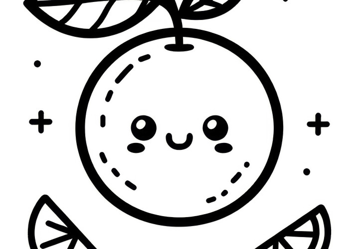 Orange Coloring Template Simple Free Download