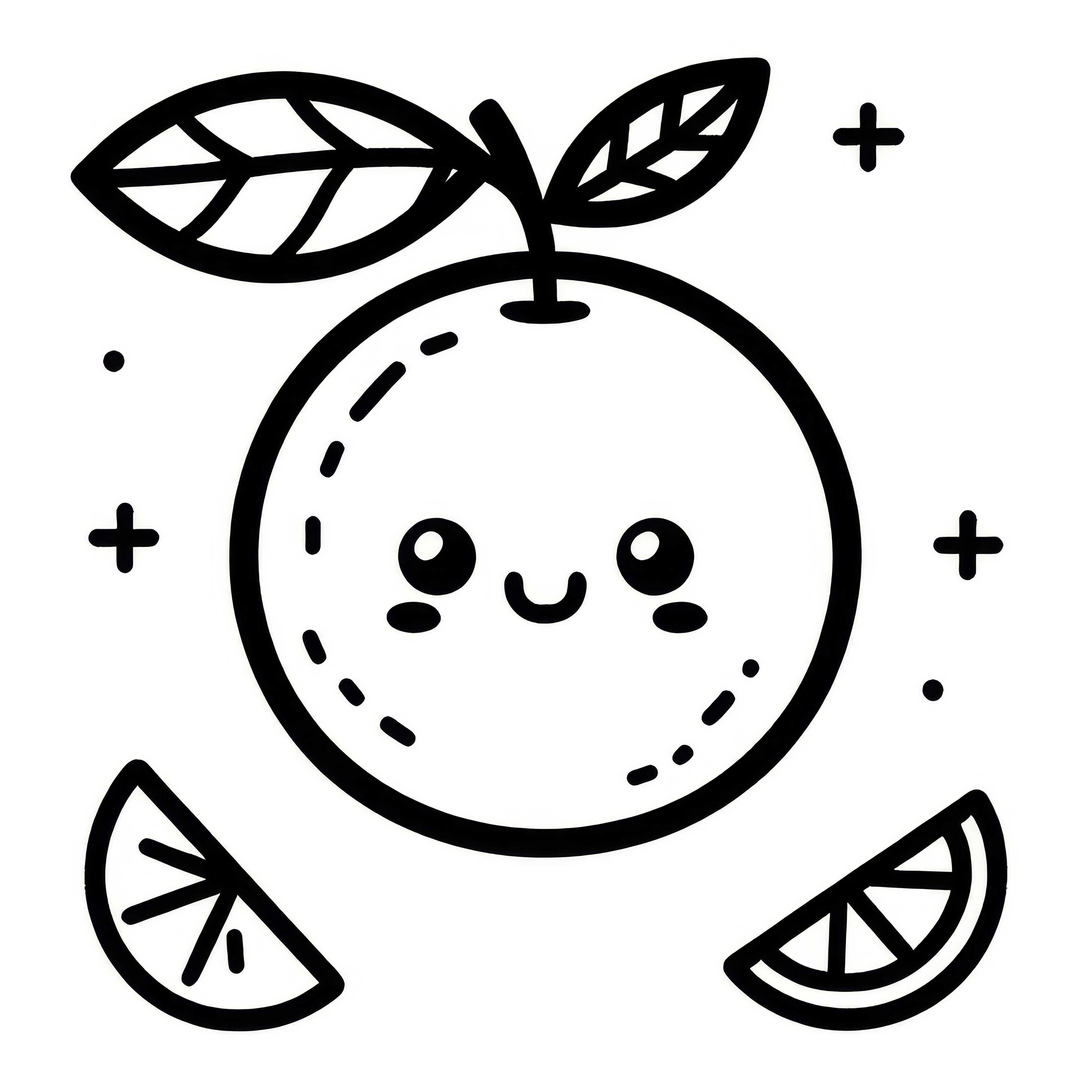 Orange Coloring Page Simple Free Download