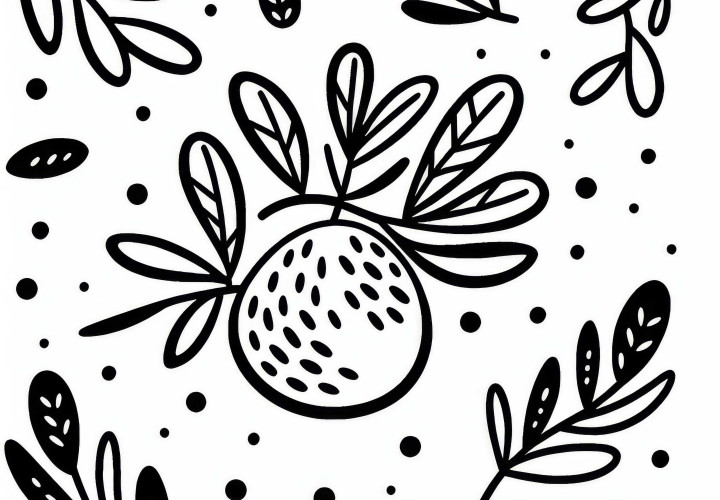 Olive Tree Fruit Coloring Page Simple Free