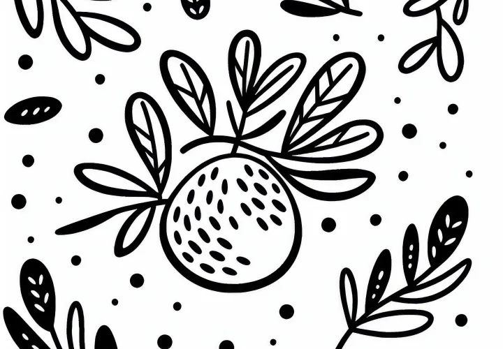 Olive Tree Fruit Coloring Page Simple Free