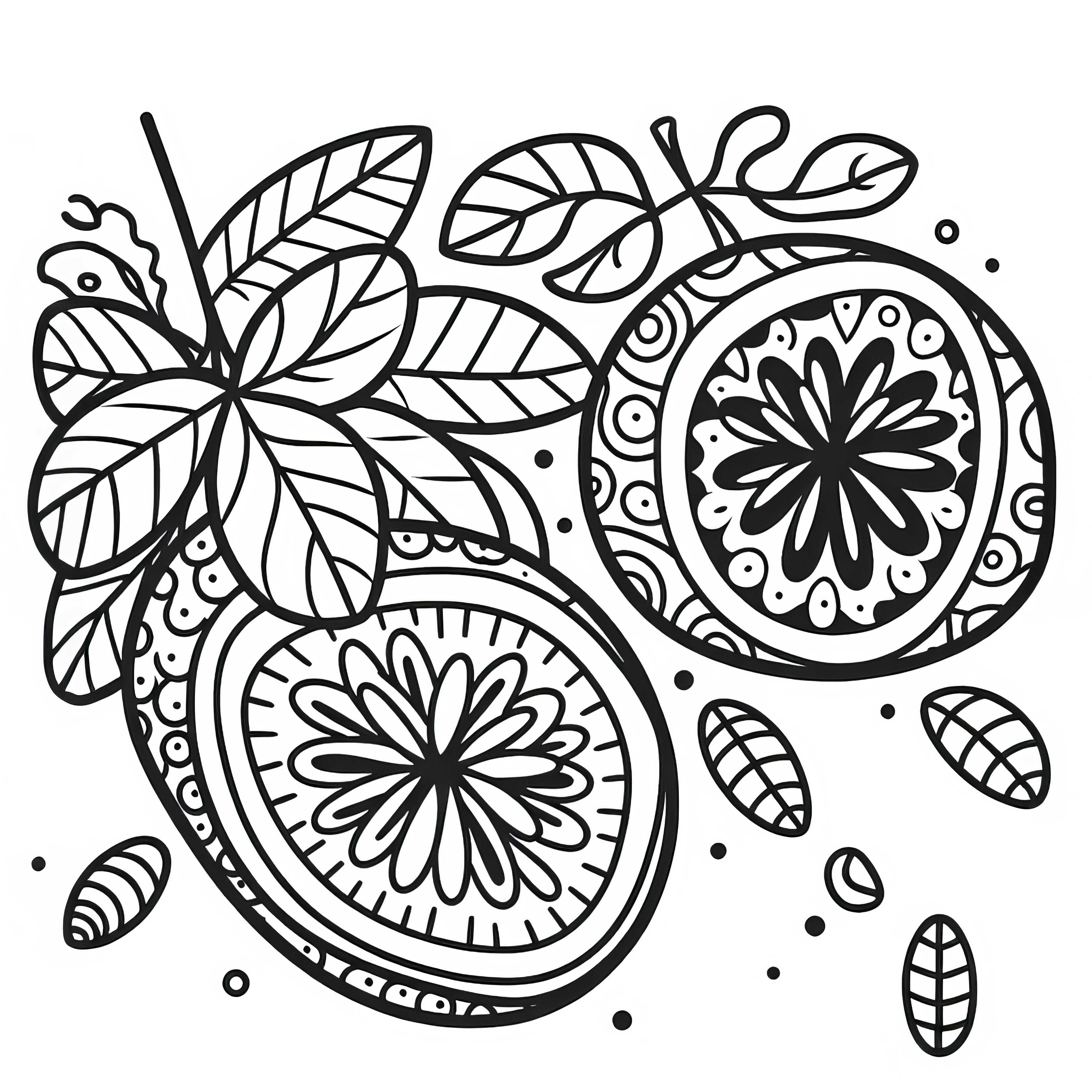 Passion fruit coloring page free