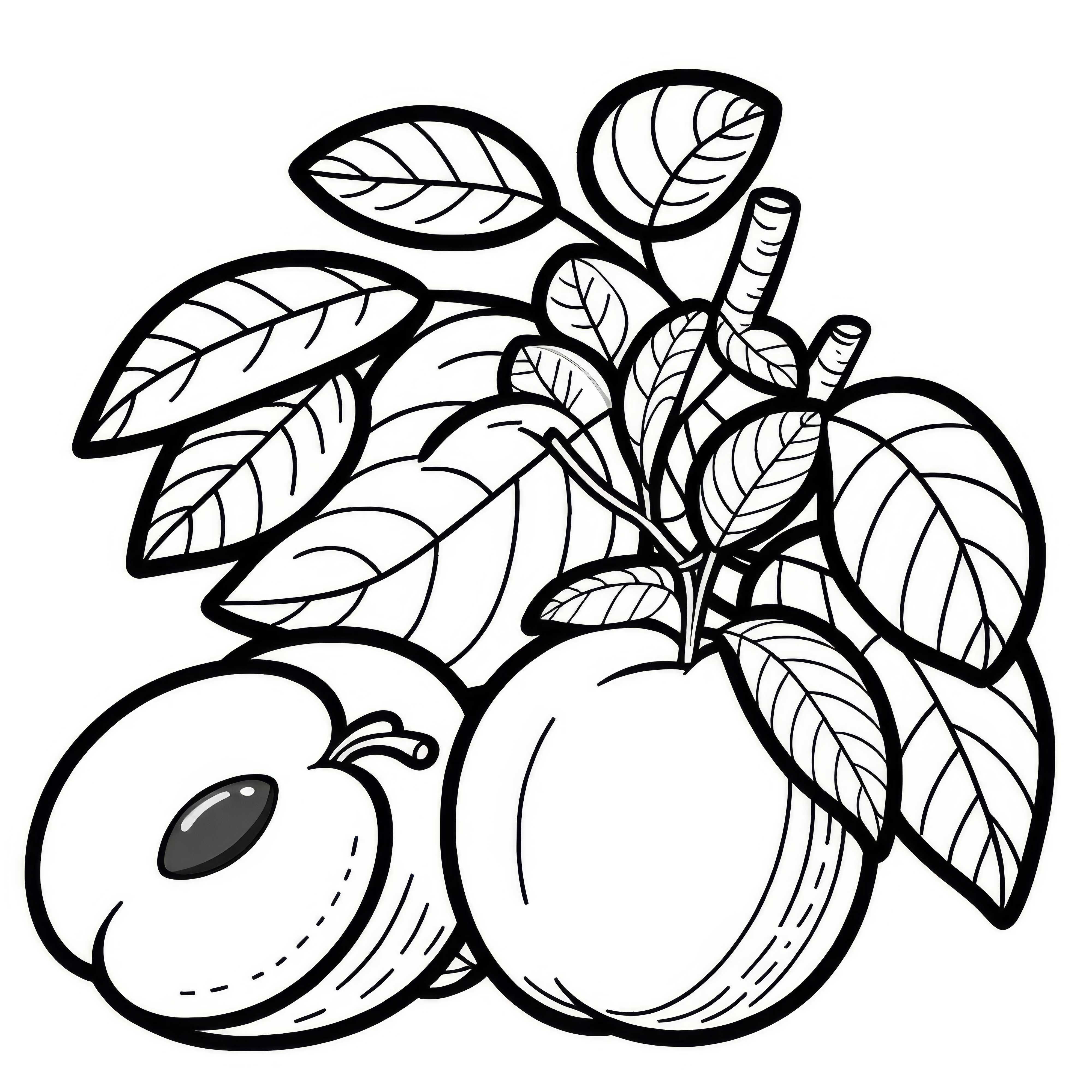Plum Coloring Page Simple Free