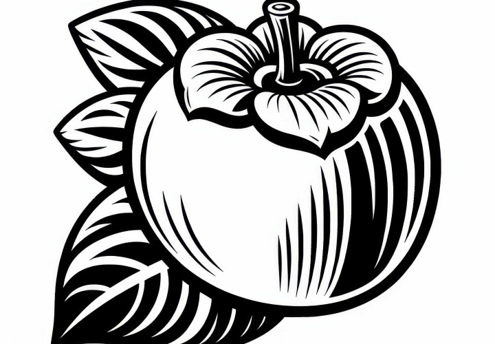 Persimmon Coloring Page Simple Free