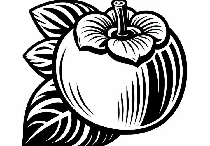 Persimmon Coloring Page Simple Free