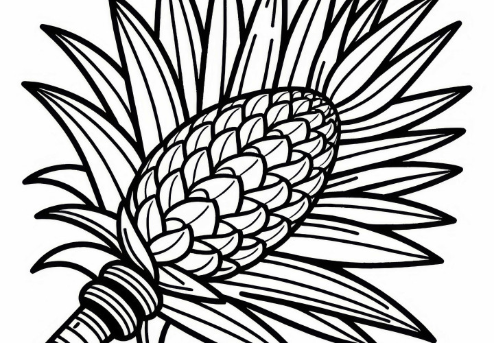 Pandanus Fruit Coloring Page Simple Free