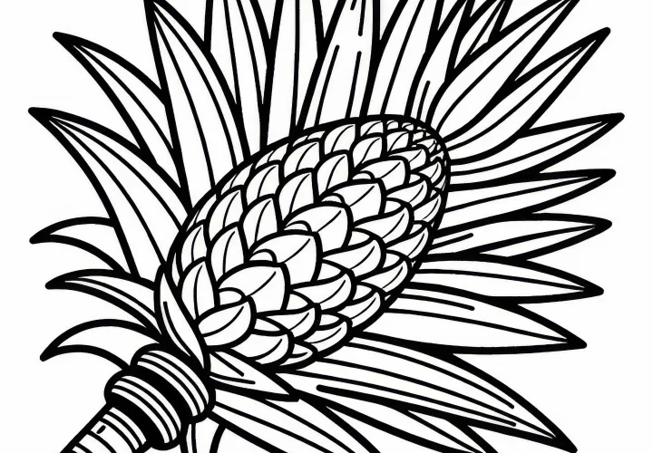 Pandanus Fruit Coloring Page Simple Free
