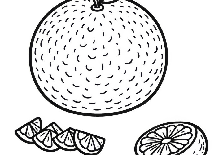 Pomelo Coloring Template Simple Free