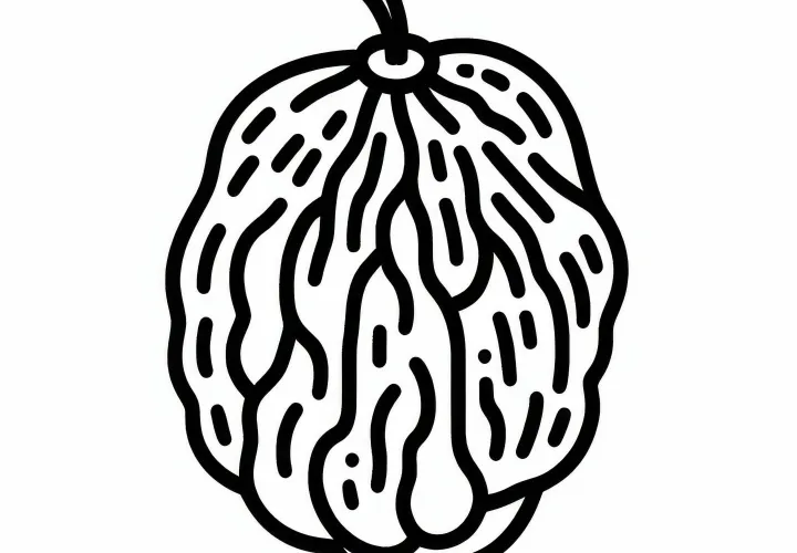 Raisin as dried grape - Free simple coloring page