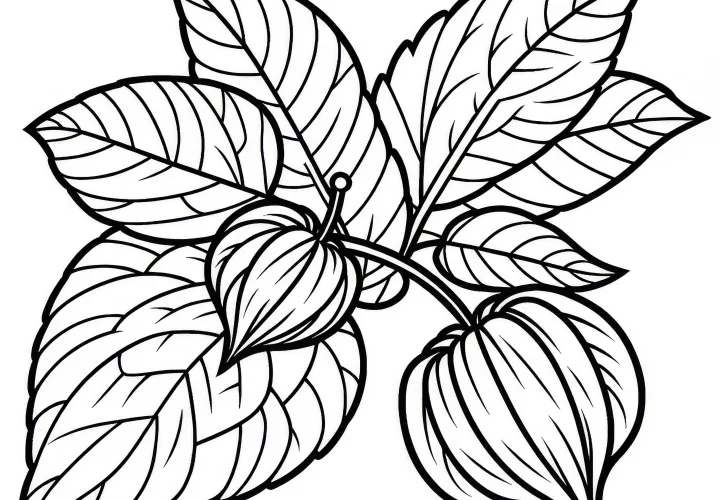 Physalis Coloring Template Free to Download