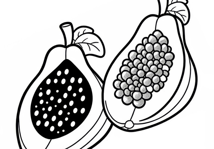 Free download of papaya coloring page and color online