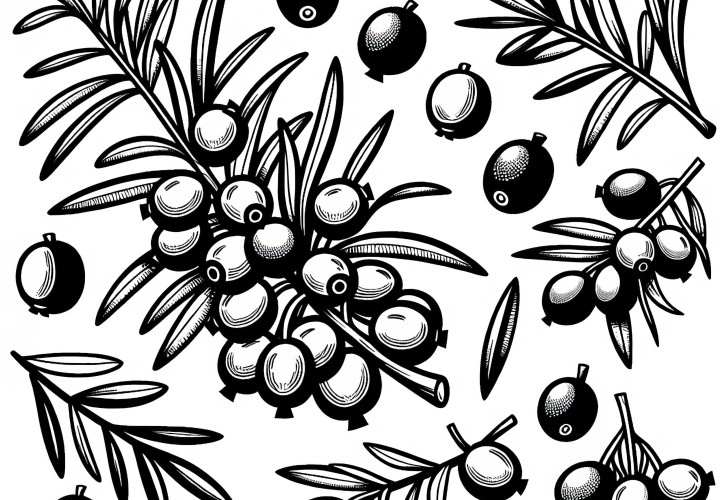 Sea buckthorn coloring page free – Get your creative pleasure!