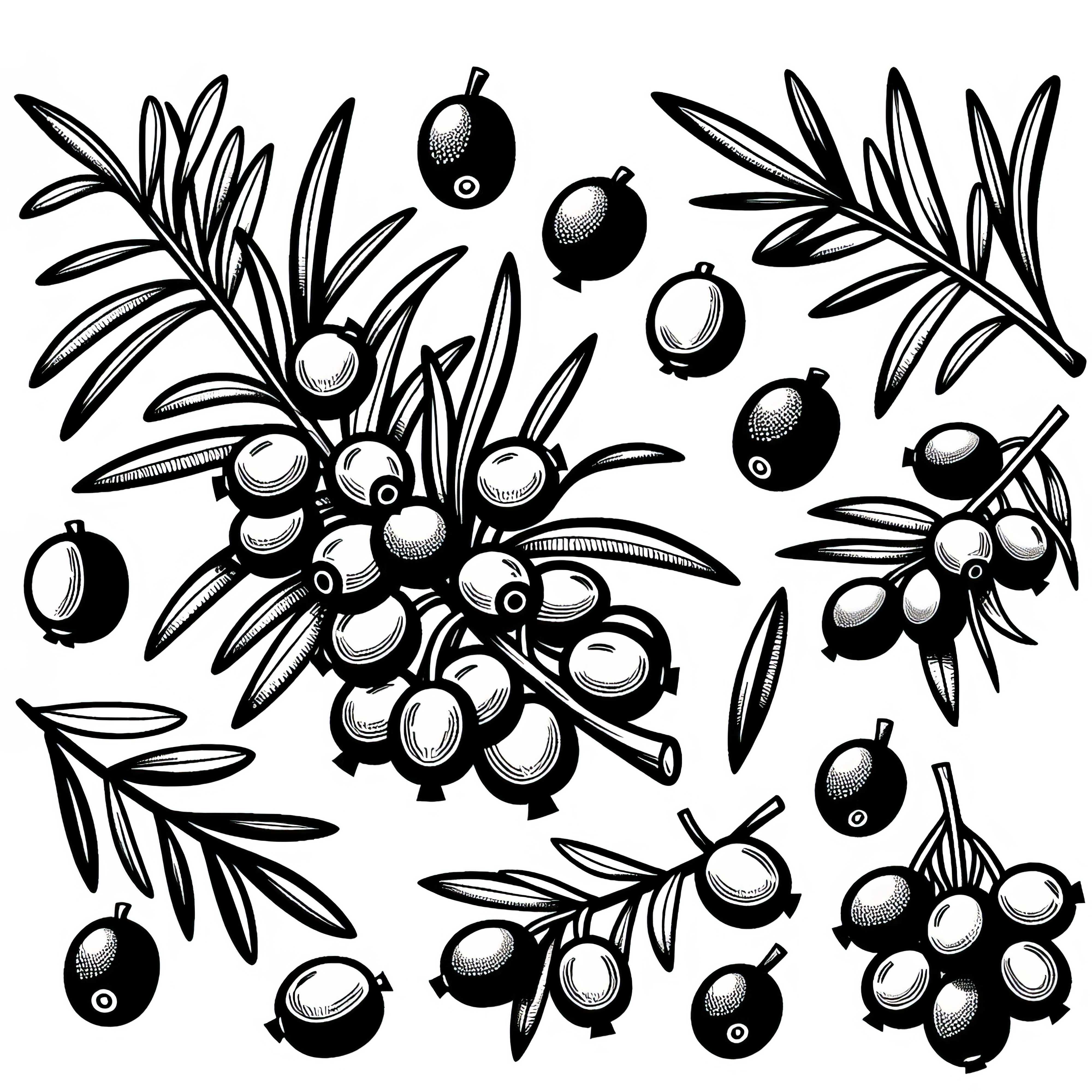 Sea buckthorn coloring page for free &ndash; Get your creative pleasure!