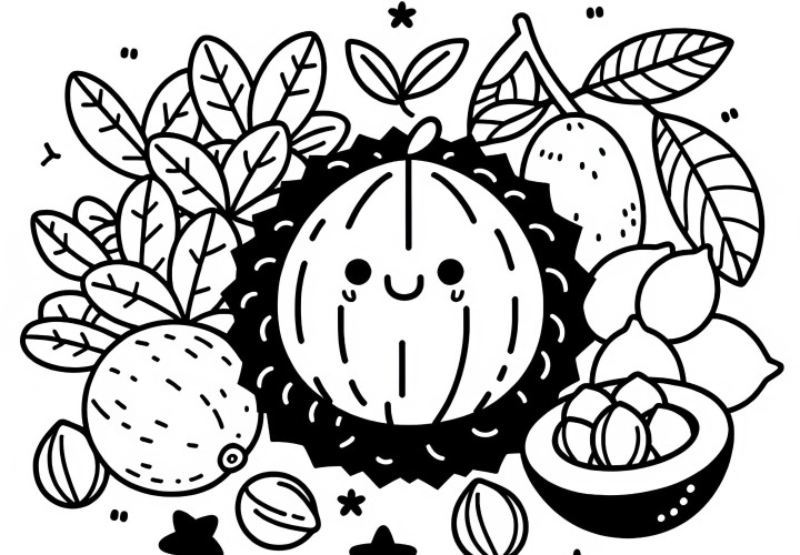 Sapote Coloring Template Simple Free