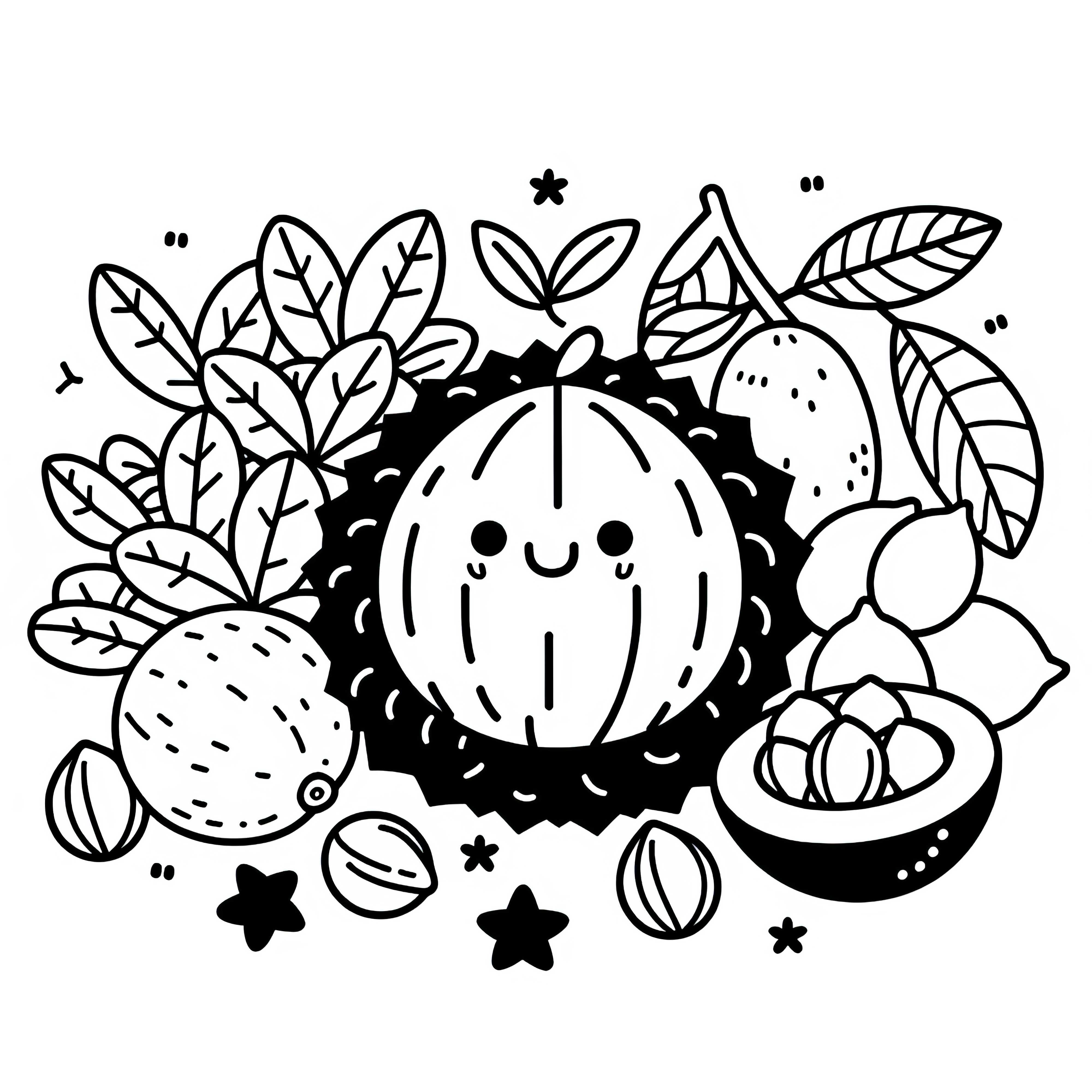 Sapote Coloring Page Simple Free