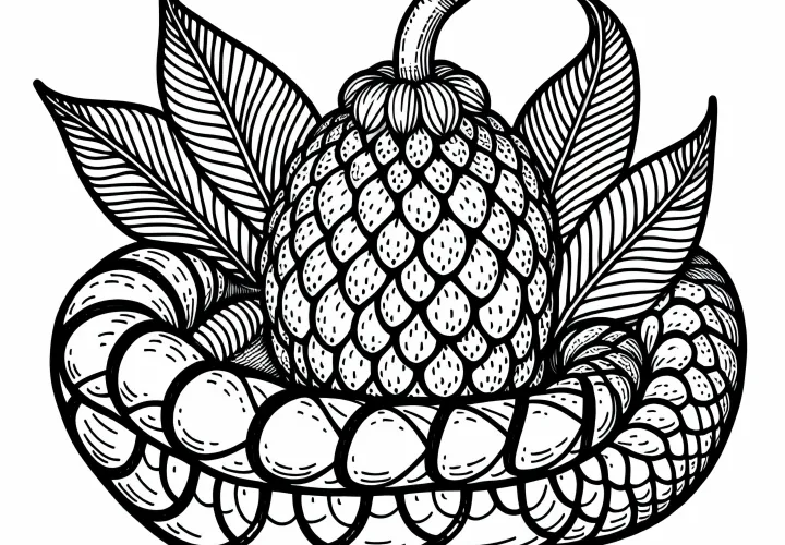 Salak - Snake Fruit Coloring Page Free