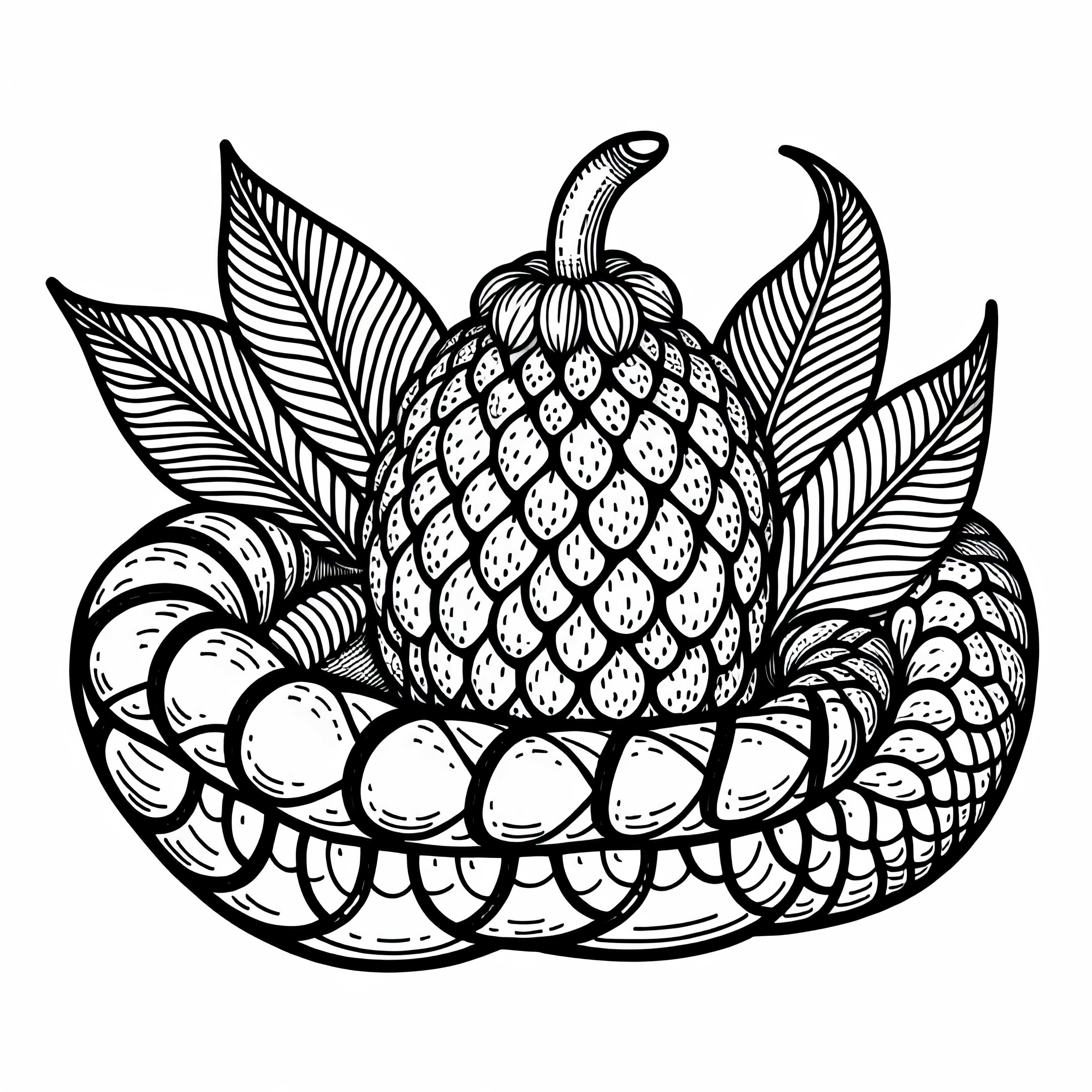 Salak &ndash; Snake Fruit Coloring Page Free