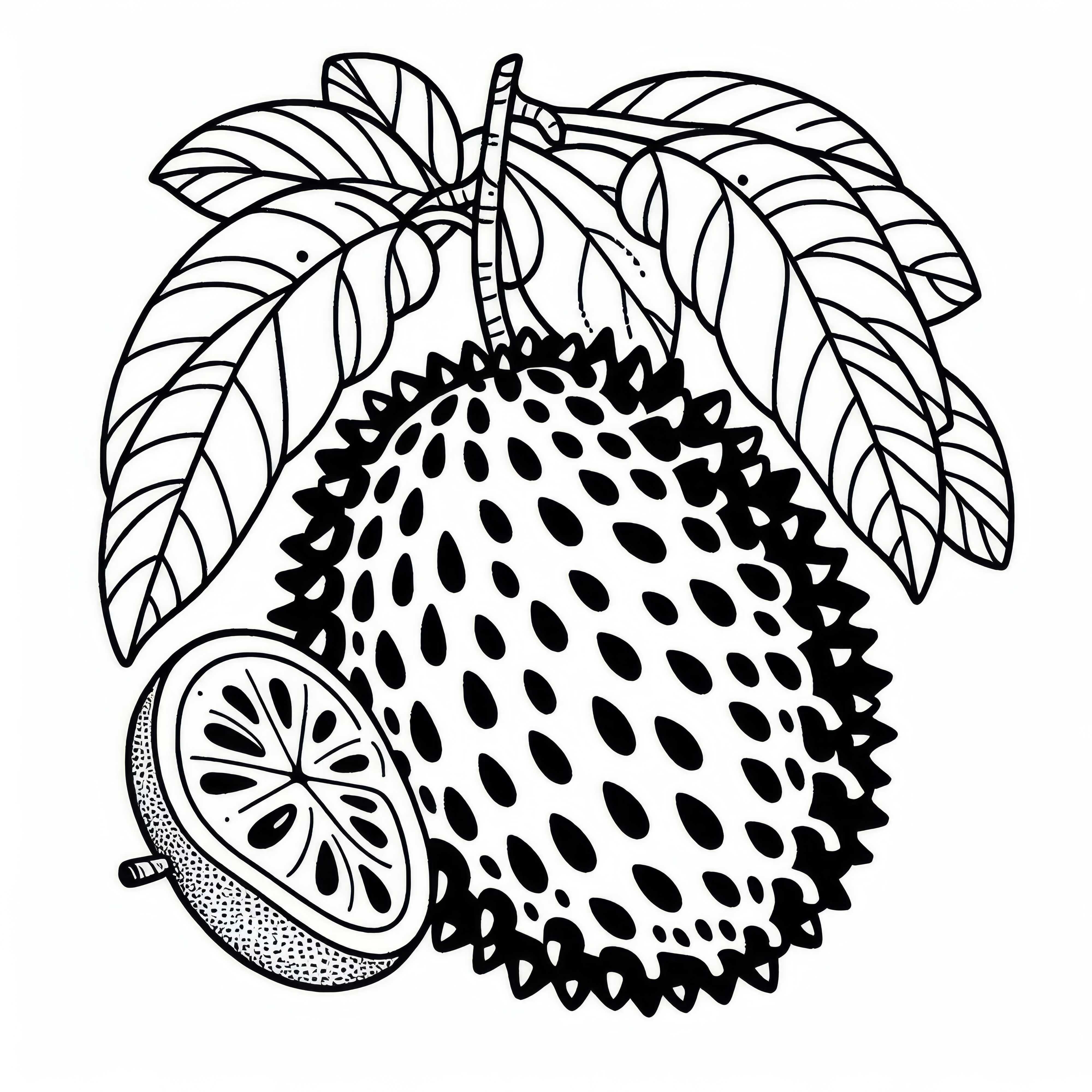 Soursop guanabana coloring page free