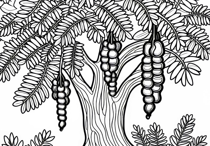 Download free tamarind coloring page