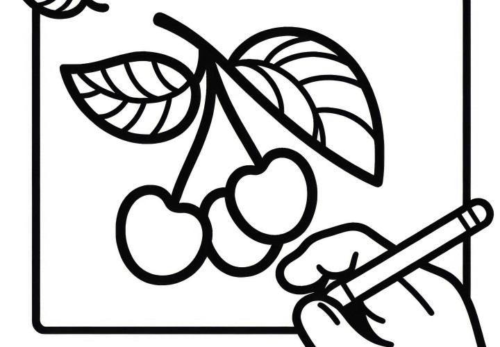 Surinam cherry coloring template simple free