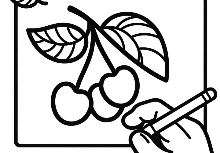 Surinam cherry coloring template simple free