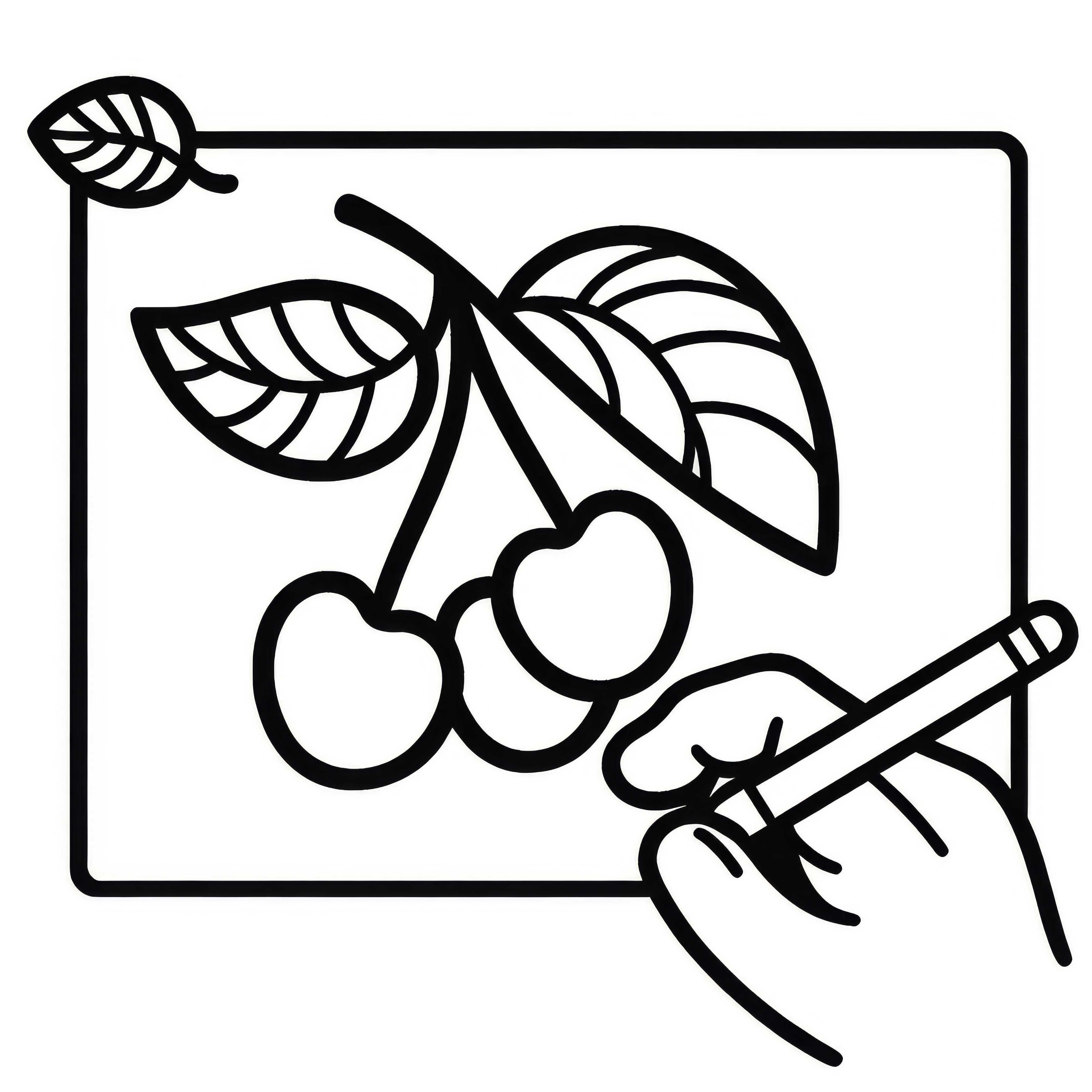 Surinam cherry coloring template simple free