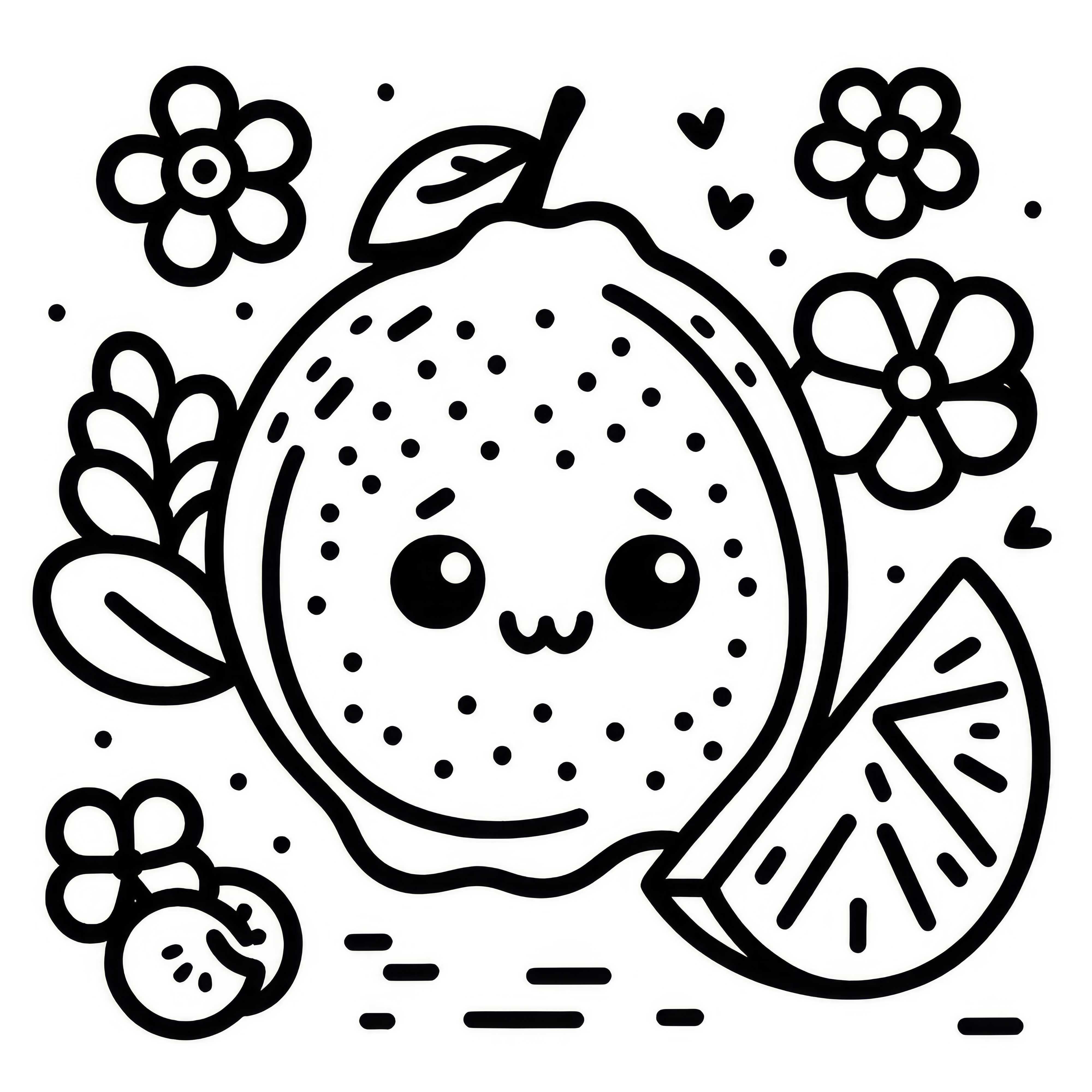Free simple coloring template of a lemon