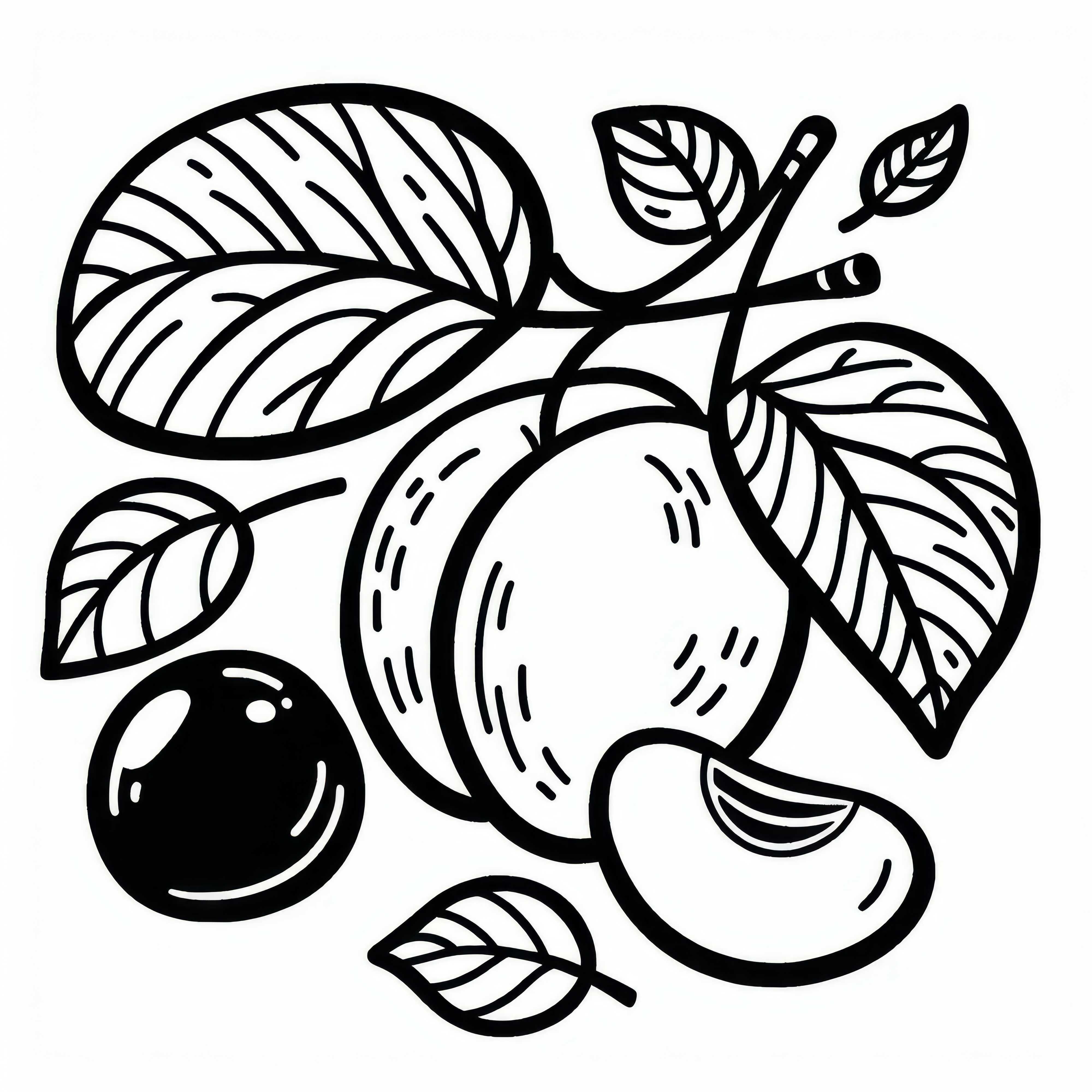 Plum Coloring Page Simple Free