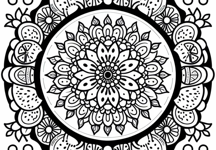 Sadno mandala za poletje - Brezplačno prenesi