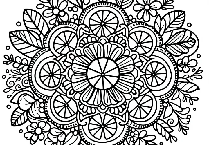 Citrus mandala za pobarvati poleti Brezplačno