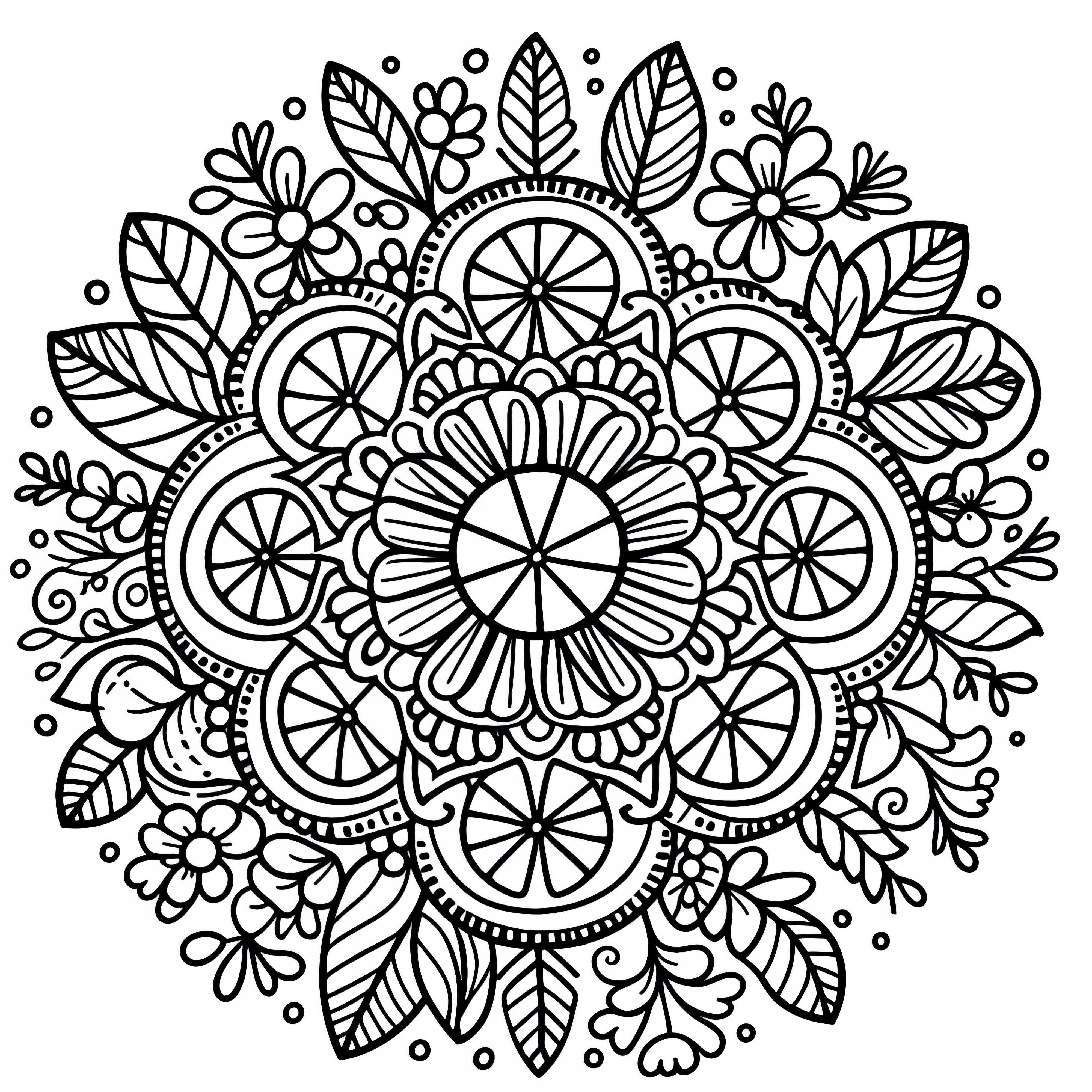 여름을 위한 레몬 만다라 색칠 공부 무료