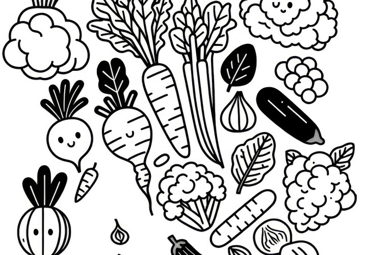 Coloriage gratuit de légumes