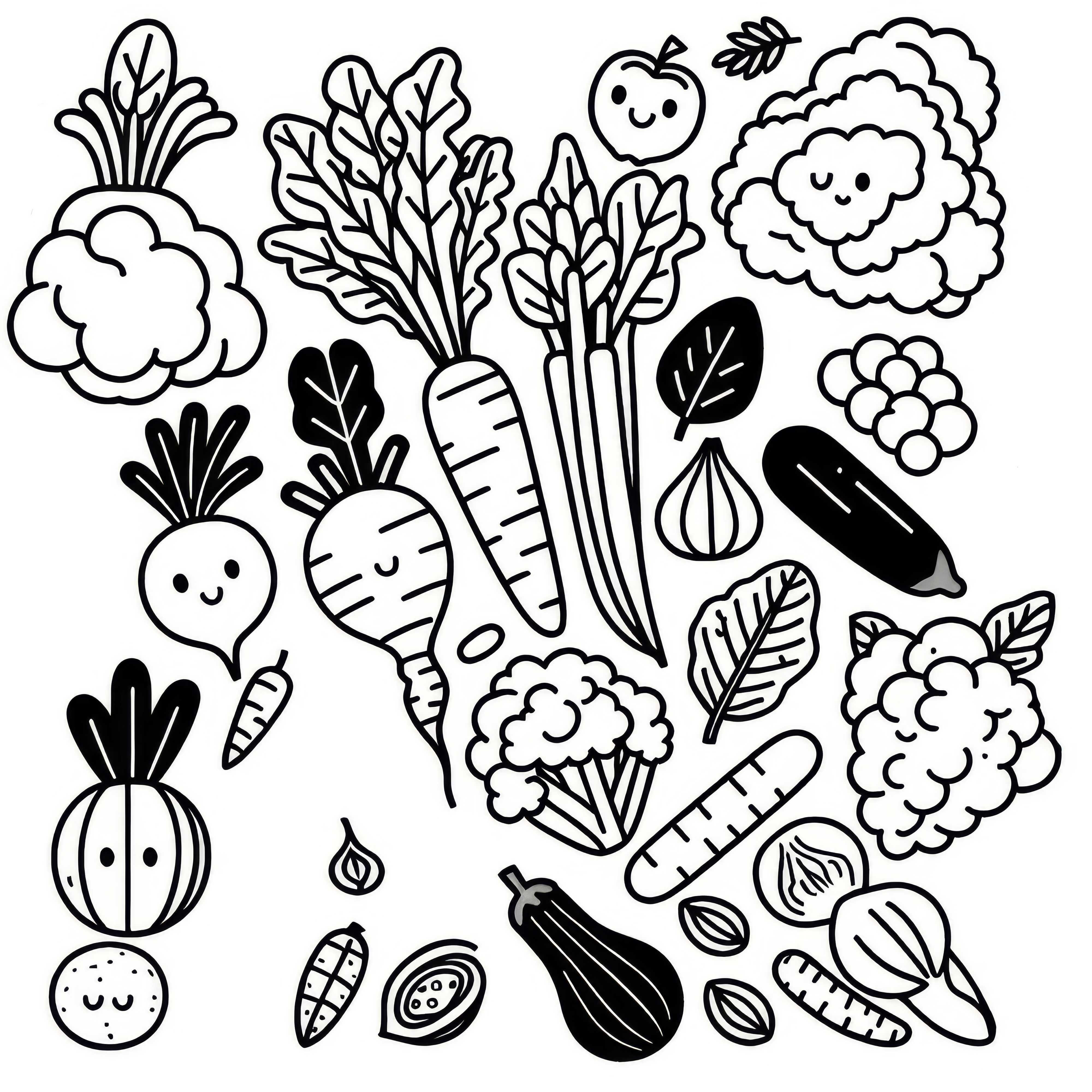 Feuille de coloriage gratuite pour l&eacute;gumes
