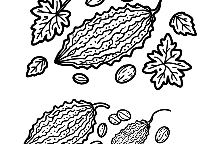Pastèque amère (Momordica) Image à colorier gratuit