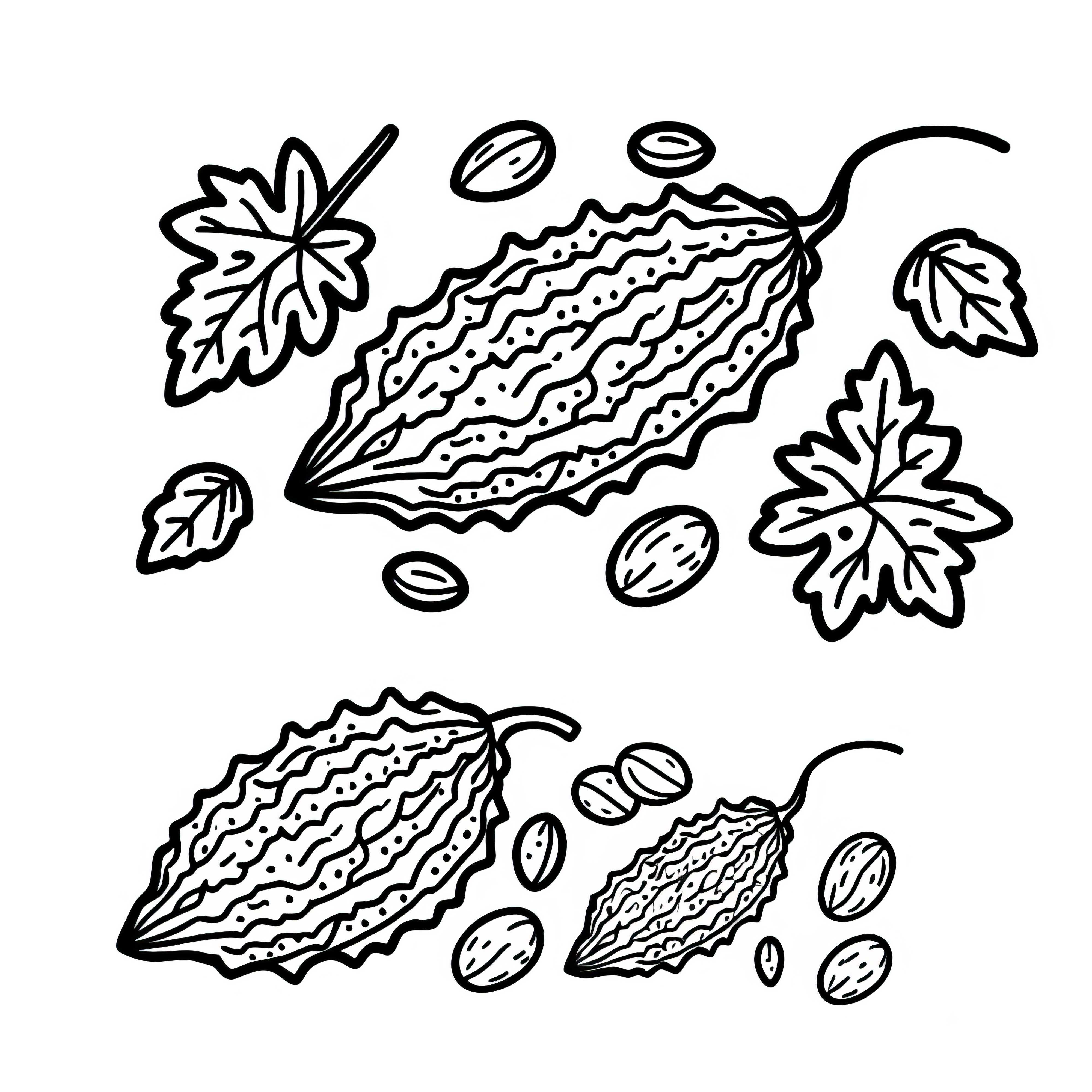 Melon amer (Momordica) image &agrave; colorier gratuit