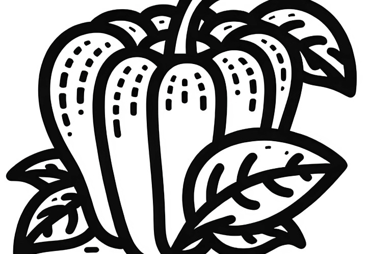Image à colorier de poivron gratuit à télécharger et à colorier