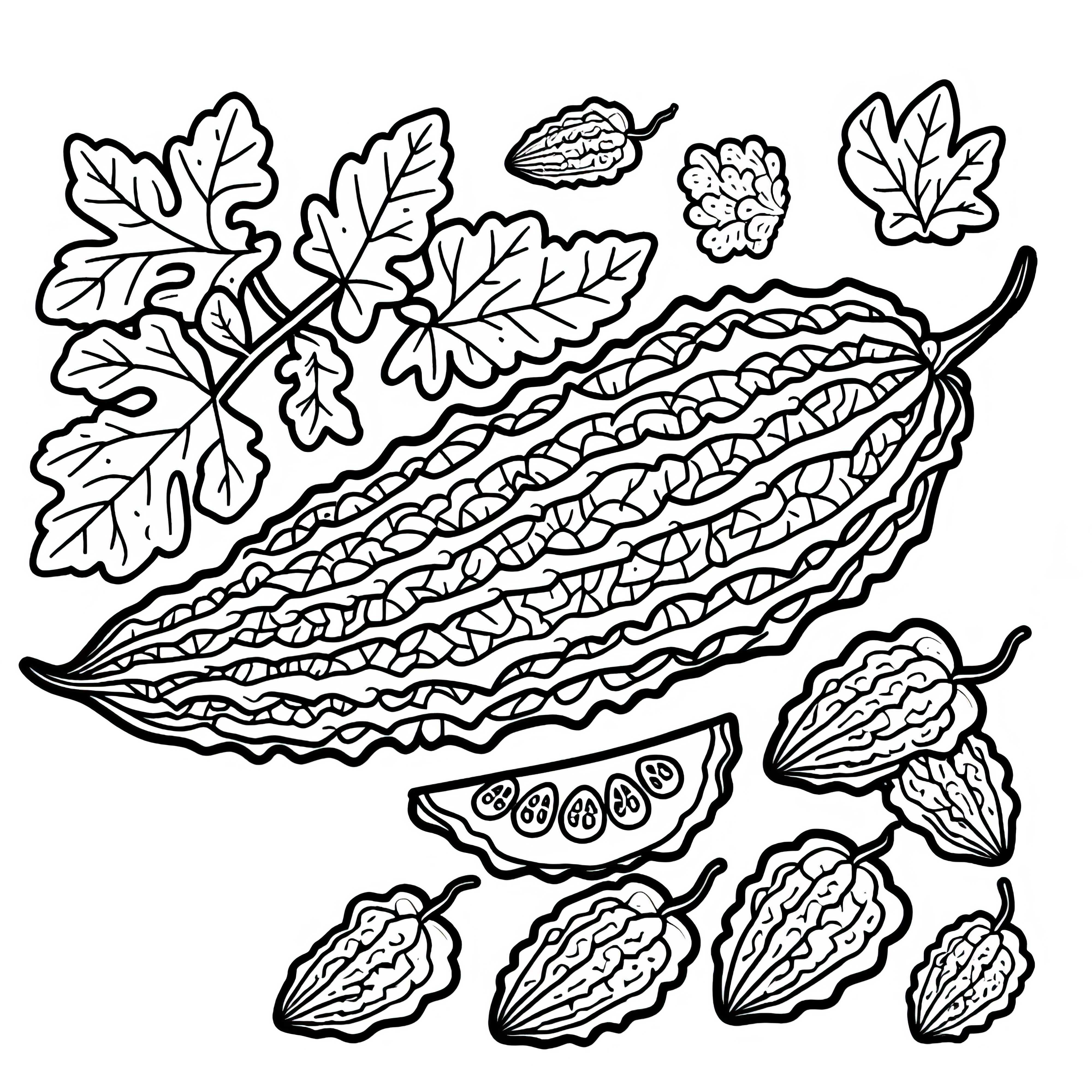 T&eacute;l&eacute;chargez gratuitement un dessin &agrave; colorier de concombre amer et de melon amer