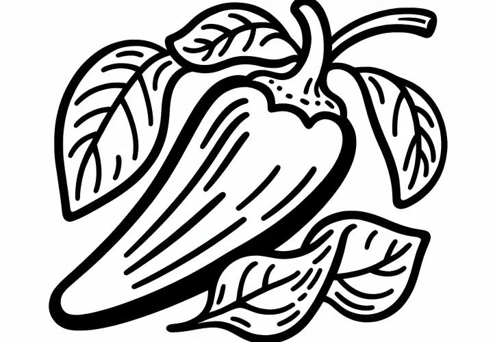 Chili, Green, Red – Free Coloring Page